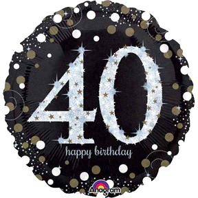 Sparkling 40th Birthday 28" Foil Balloon