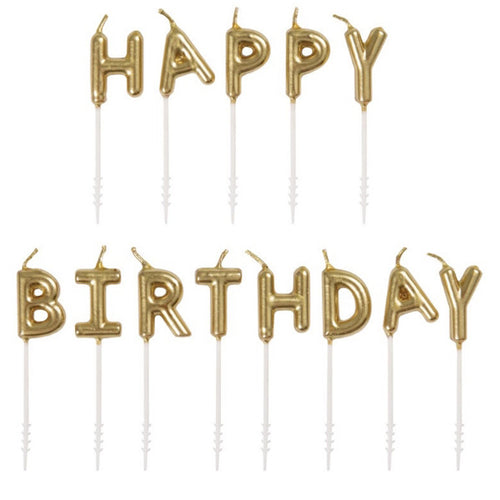 Gold Birthday Candle Set