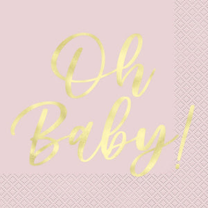 Oh Baby Pink Luncheon Napkins