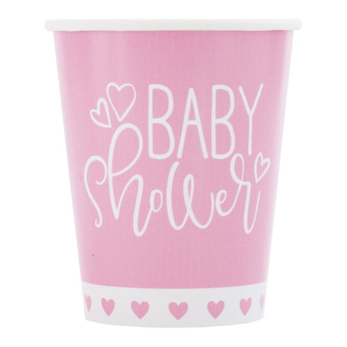 Pink Hearts 9oz Cups