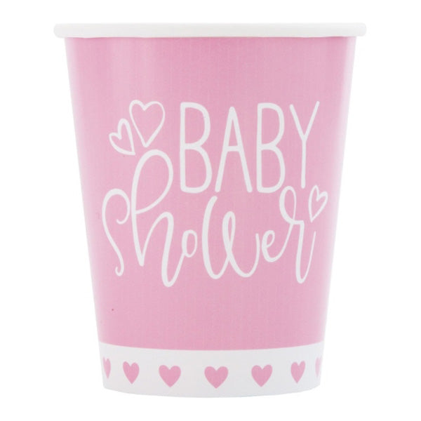 Pink Hearts 9oz Cups