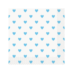 Blue Hearts Beverage Napkins