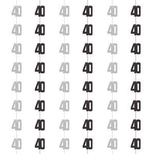 Black Birthday Glitz 40 Hanging Decor