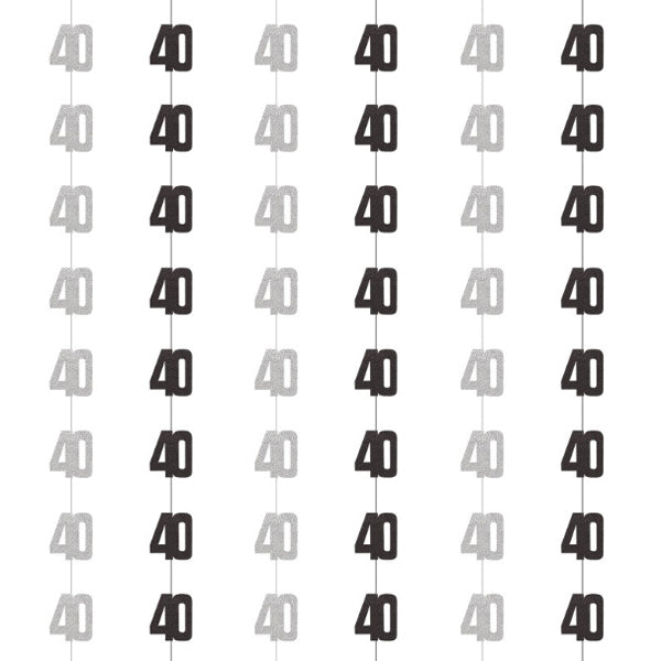 Black Birthday Glitz 40 Hanging Decor