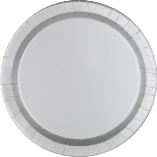 Silver Paper Dinner Plates - 8ct