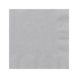 Silver Beverage Napkins - 20ct