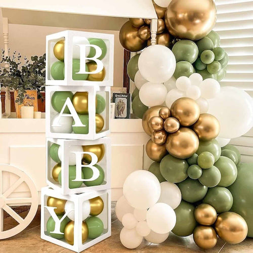 Baby Balloon Boxes - White - 4ct