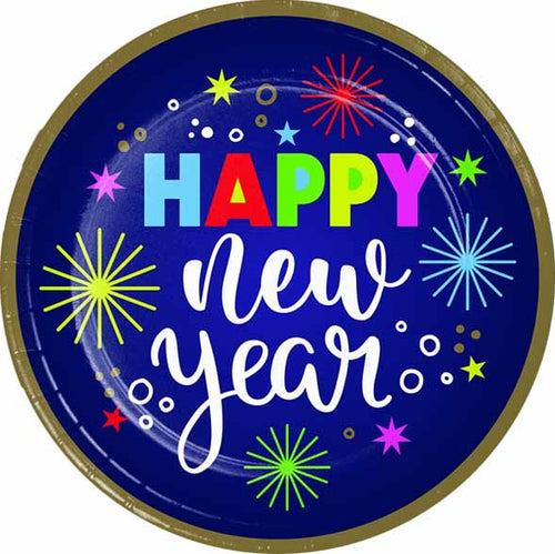 Beaming New Year Dinner Plates