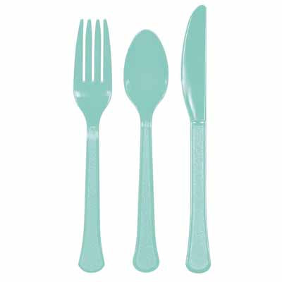 Robins Egg Blue Assorted Cutlery - 12ct