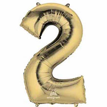 Load image into Gallery viewer, 34" Gold Number Balloon