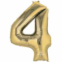 Load image into Gallery viewer, 34" Gold Number Balloon