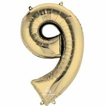 Load image into Gallery viewer, 34" Gold Number Balloon