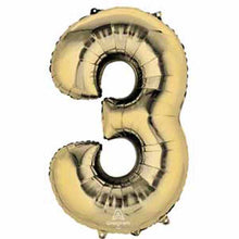 Load image into Gallery viewer, 34" Gold Number Balloon