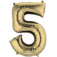 Load image into Gallery viewer, 34" Gold Number Balloon