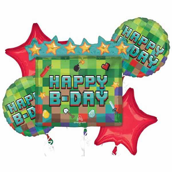 Pixel Party Foil Balloon Set