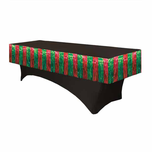 Red and Green Tinsel Garland Skirting