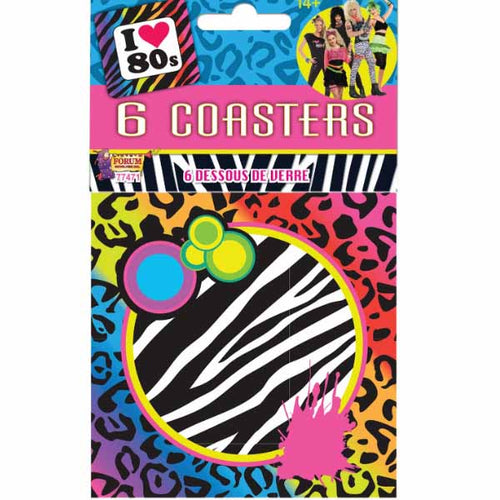 80s Party Coasters - 6ct