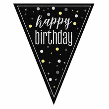Load image into Gallery viewer, Black Glitz Pennant Banner
