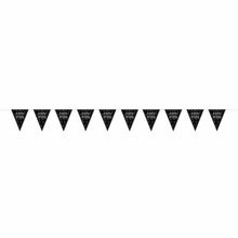 Load image into Gallery viewer, Black Glitz Pennant Banner