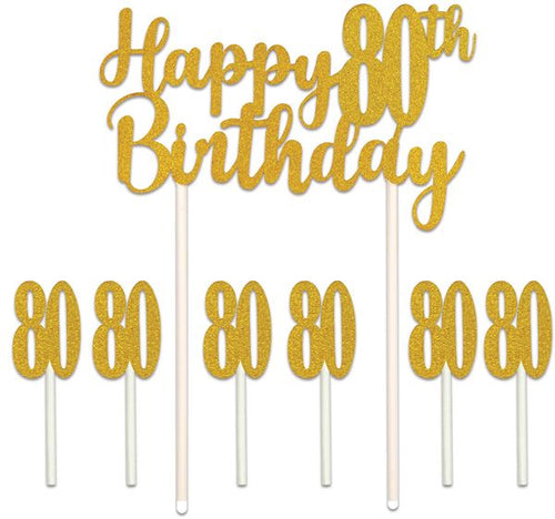 80th Birthday Cake Toppers