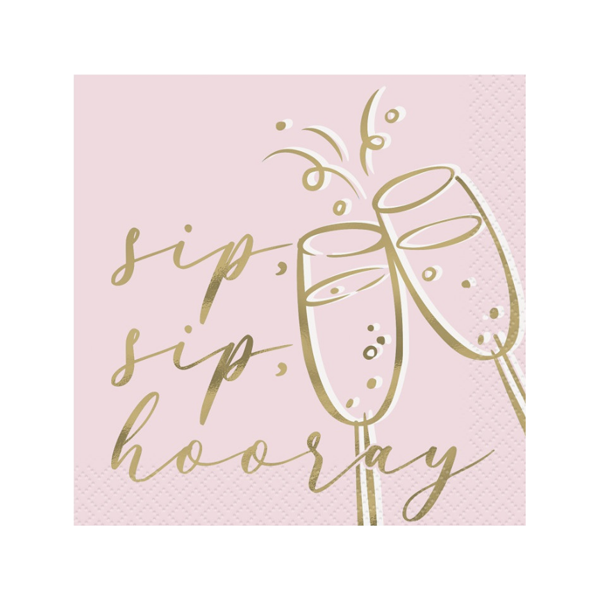 Sip Sip Hooray Beverage Napkins