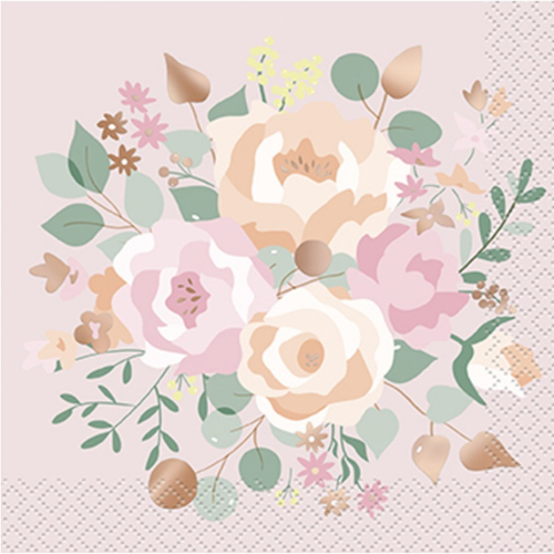 Pink Blooms Luncheon Napkins