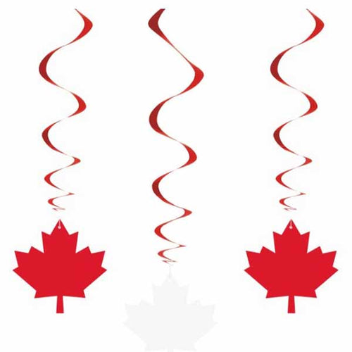 Maple Leaf Hanging Swirls - 3ct
