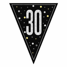 Load image into Gallery viewer, Black Glitz 30 Pennant Banner