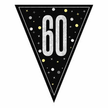 Load image into Gallery viewer, Black Glitz 60 Pennant Banner