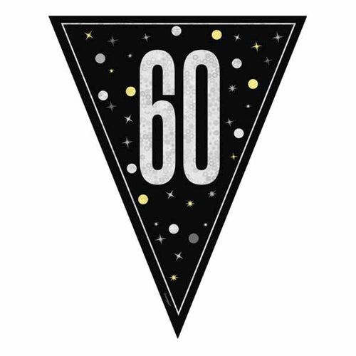 Black Glitz 60 Pennant Banner