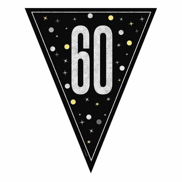 Black Glitz 60 Pennant Banner