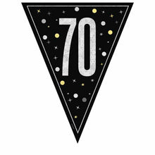 Load image into Gallery viewer, Black Glitz 70 Pennant Banner