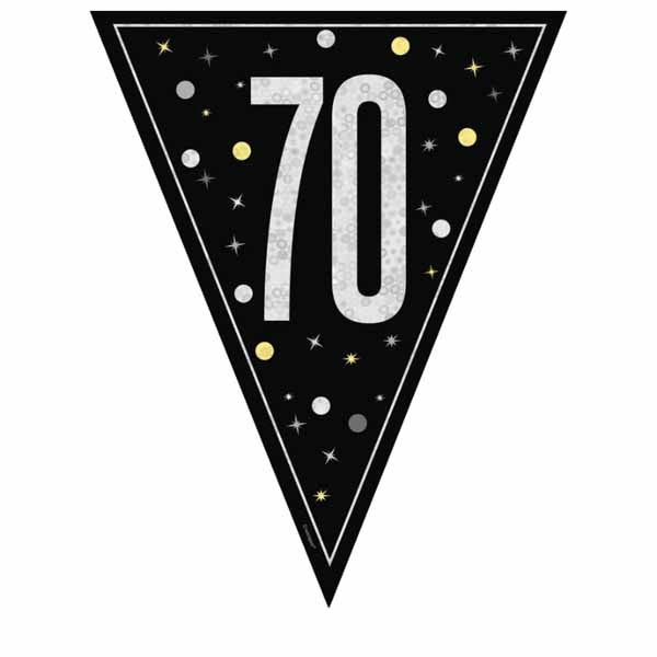 Black Glitz 70 Pennant Banner