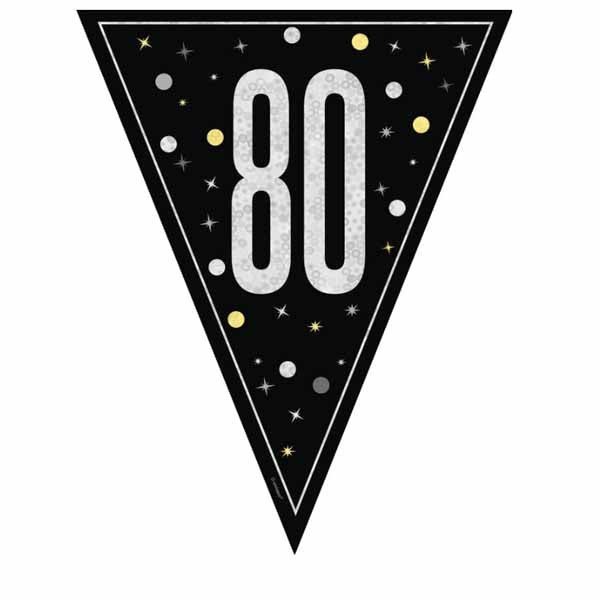Black Glitz 80 Pennant Banner