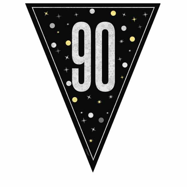 Black Glitz 90 Pennant Banner