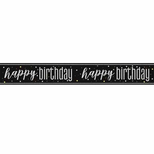 Black Birthday Glitz Foil Banner