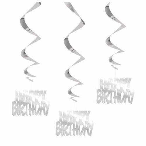 Silver Birthday Swirls