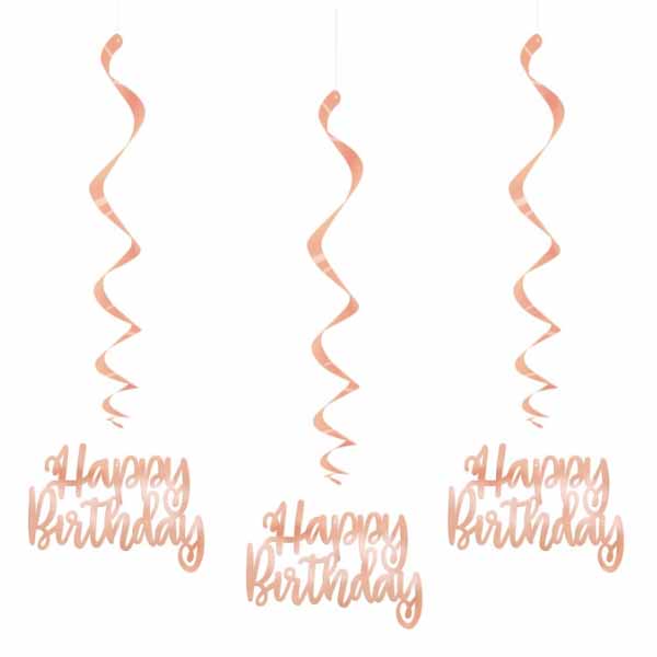 Rose Gold Birthday Swirls