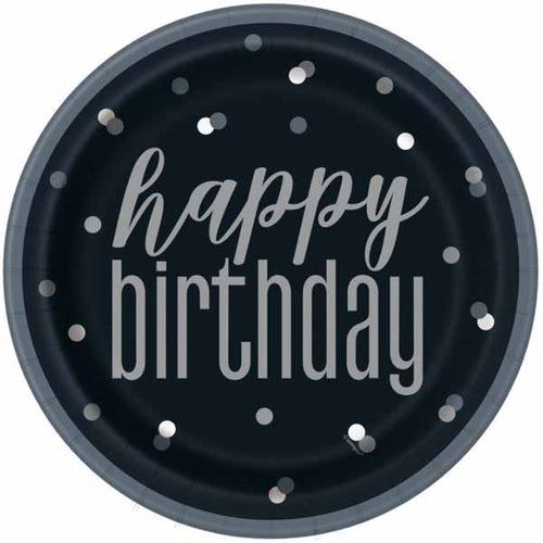 Black Glitz Dinner Plates