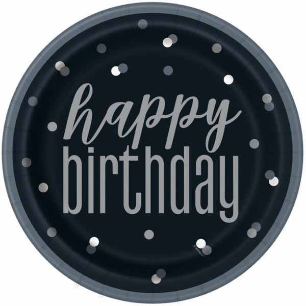 Black Glitz Dinner Plates