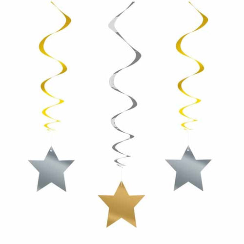 Hanging Stars - Silver and Gold