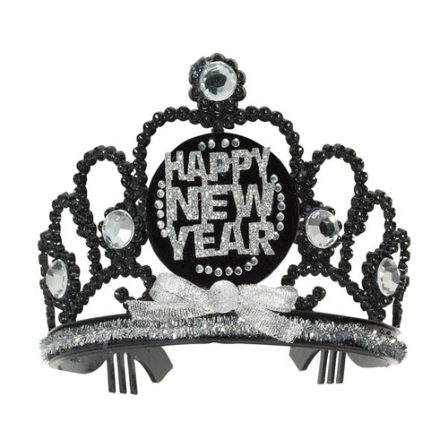 New Years Black and Silver Tiara