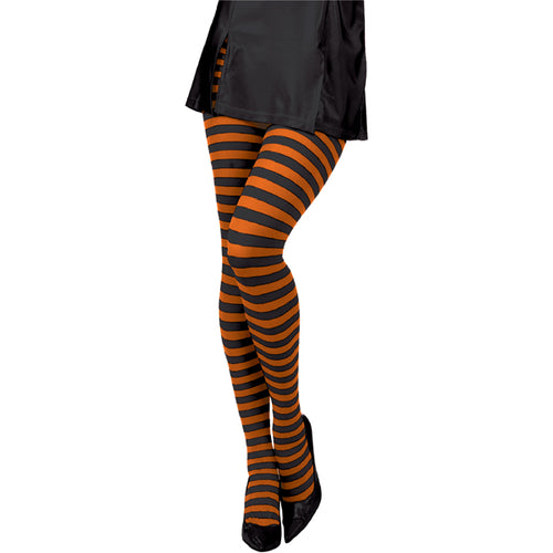 Orange and Black Striped Tights