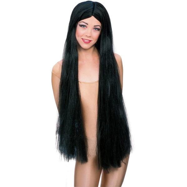 Extra Long Black Witch Wig