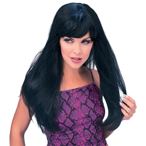 Black Glamour Wig with Bangs
