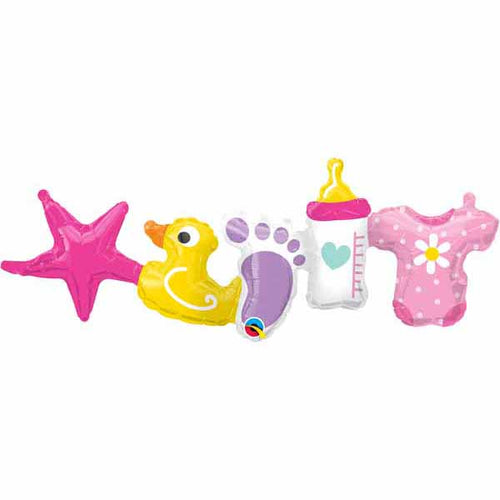 Baby Shapes Balloon Garland - Girl