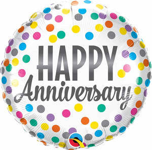 Anniversary Bright Dots 18" Foil Balloon