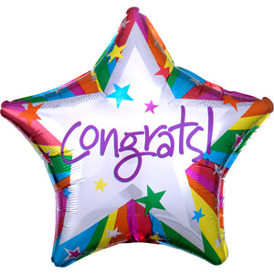 Rainbow Congrats Star 18" Foil Balloon