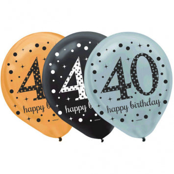 Sparkling Celebration 40th Latex Balloons