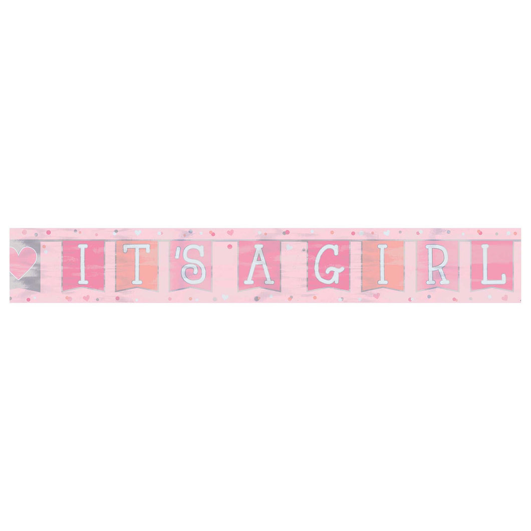 Pink Banner Baby Foil Banner